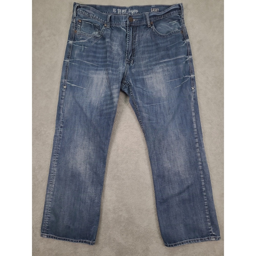 B Tuff Jeans‎ Casey Womens Relaxed Straight Leg Medium Wash Denim Blue 38X32